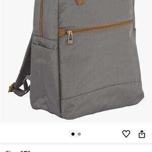 London Fog Gray and Tan Backpack
